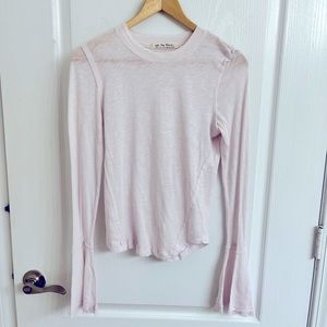 We the Free Bell Sleeve Baby Pink Top